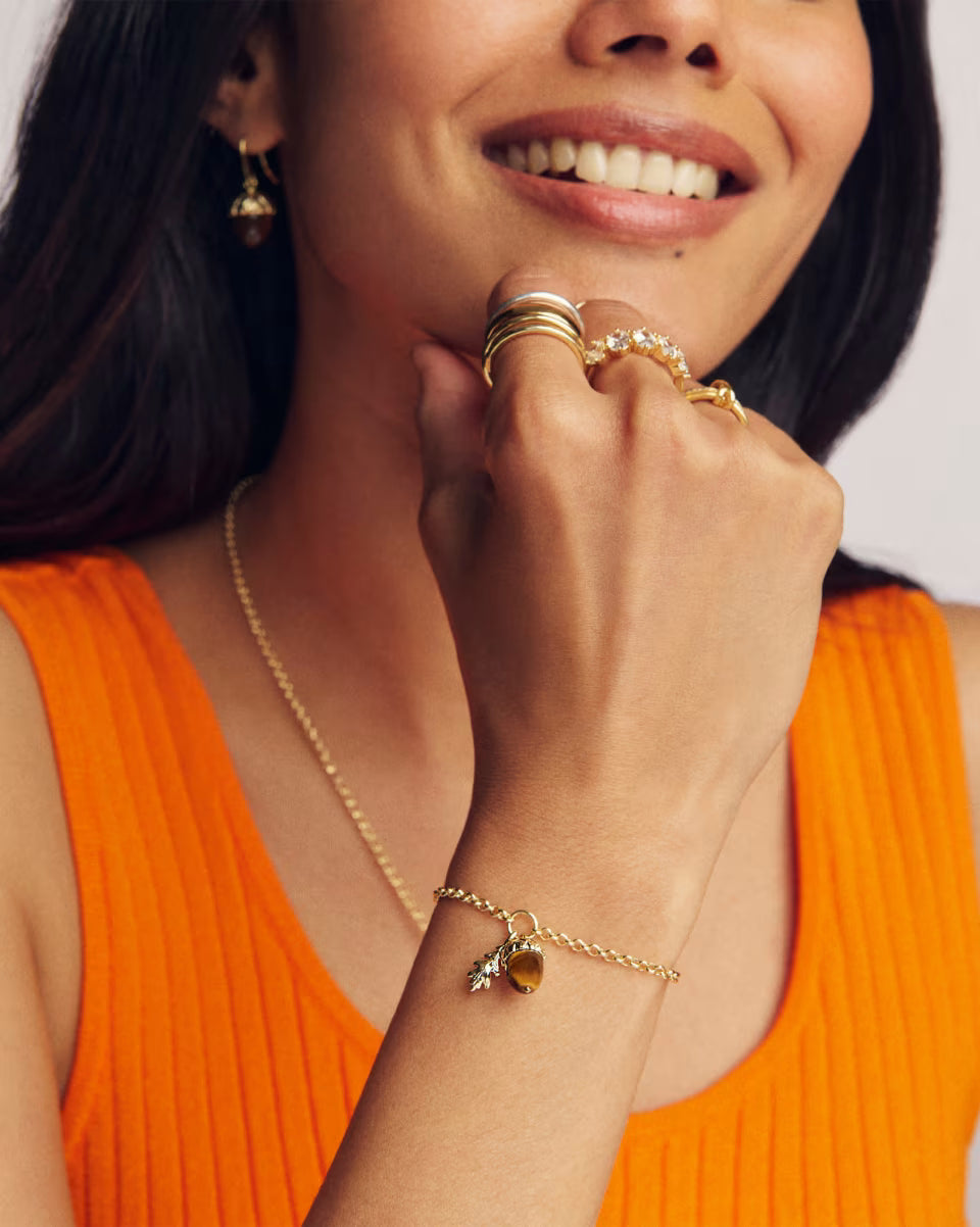 Acorn Gold Delicate Chain Bracelet
