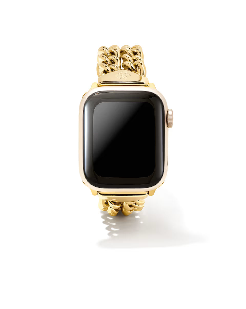 Whitley Double Chain Watch Band in Gold Tone Stainless Steel