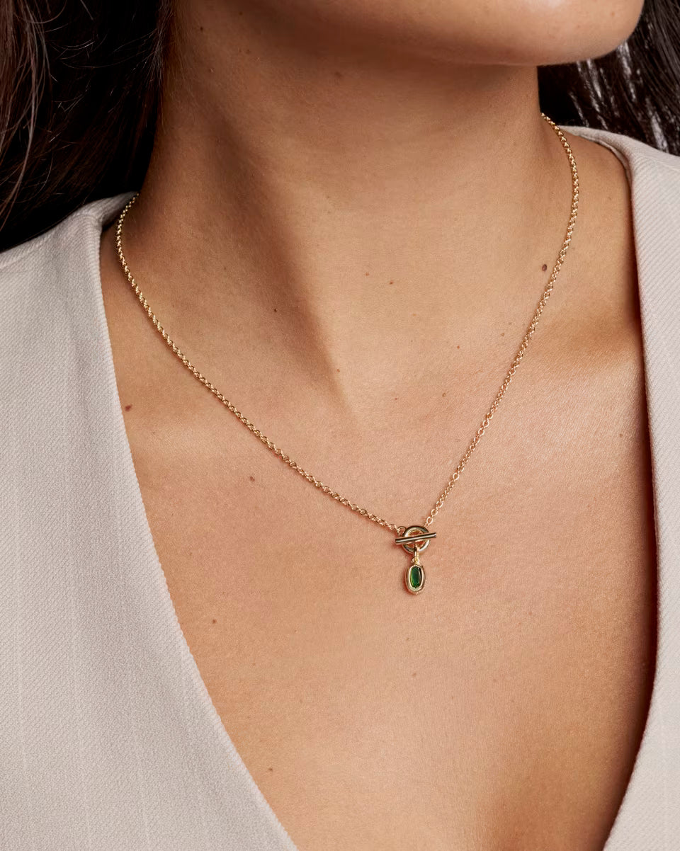 Mini Elisa Toggle Silver Short Pendant Necklace