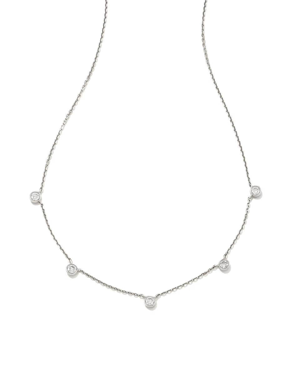 0.3 ct Audrey 14k Yellow Gold Strand Necklace in White Diamond