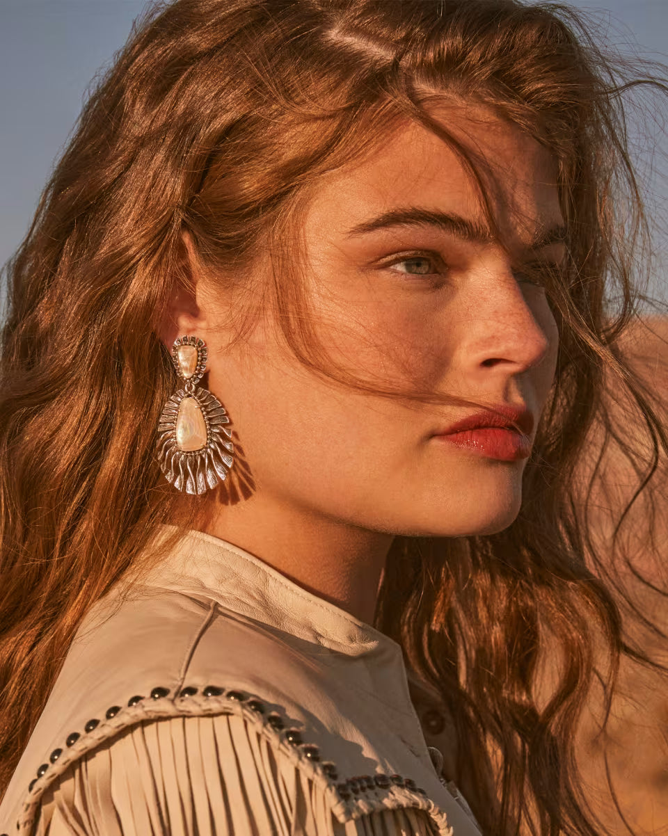 Zahara Vintage Silver Statement Earrings