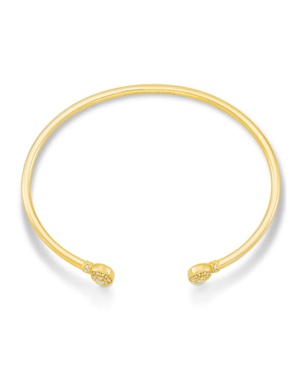 Grayson Rose Gold Cuff Bracelet in White Crystal