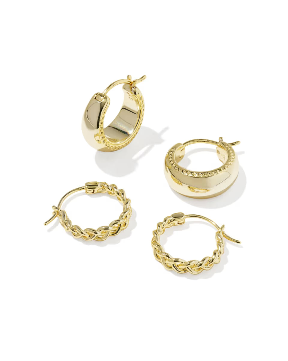 Gabriella Mixed Metal Set of 2 Huggie Earrings