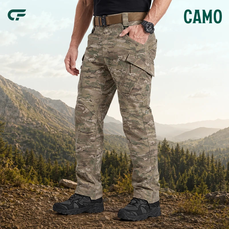 Men's 9-Pocket Straight Fit Tactical Waterproof Pants