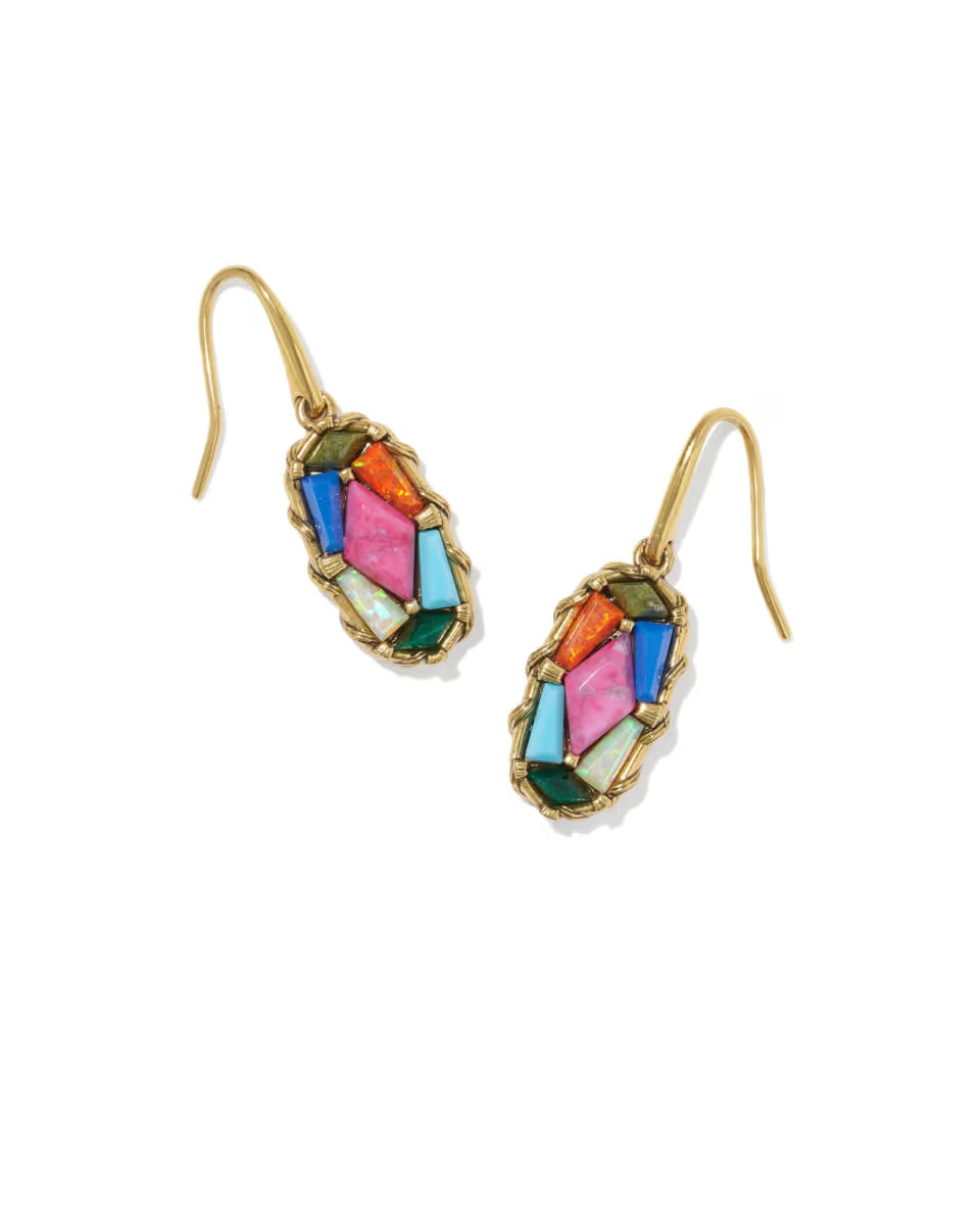 Dolly Parton x Kendra Scott Patchwork Lee Vintage Gold Drop Earrings