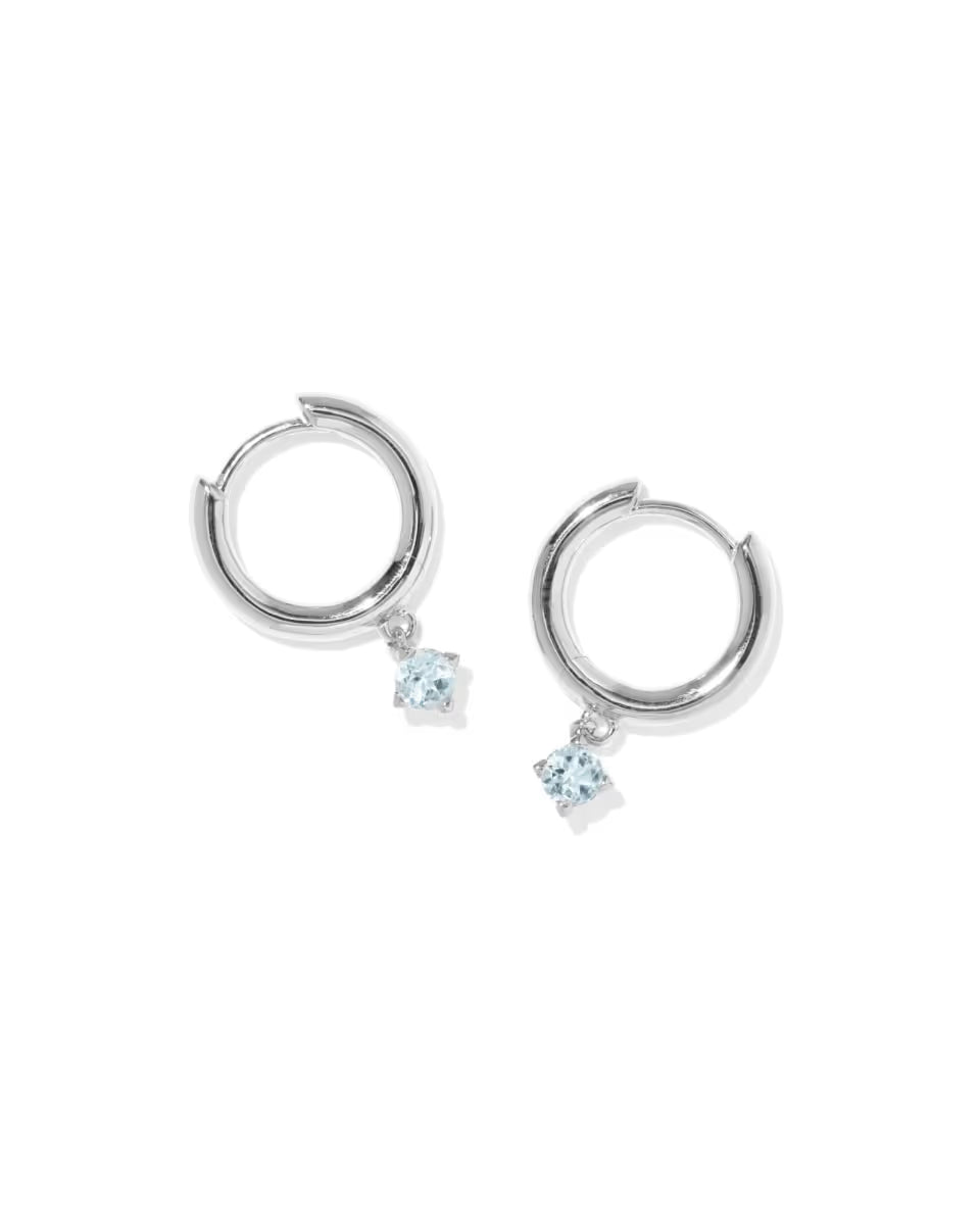 Maisie Sterling Silver January Huggie Earrings