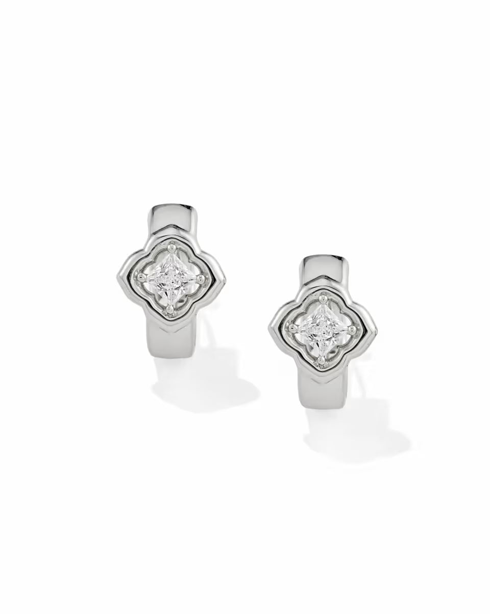 Mallory Crystal Gold Huggie Earrings