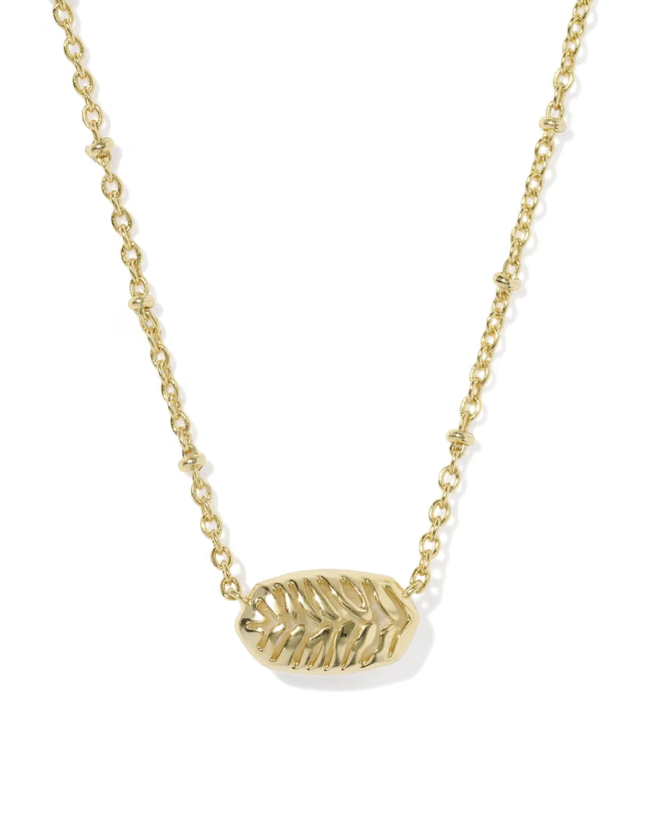 Tiger Striped Elisa Vintage Gold Short Pendant Necklace