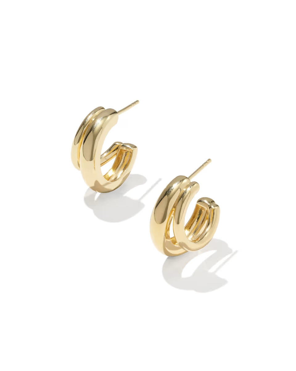 Meg 18k Gold Vermeil Double Huggie Earrings