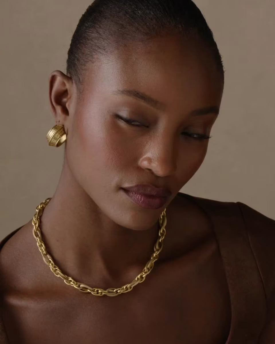 Melina Vintage Gold Link and Chain Necklace