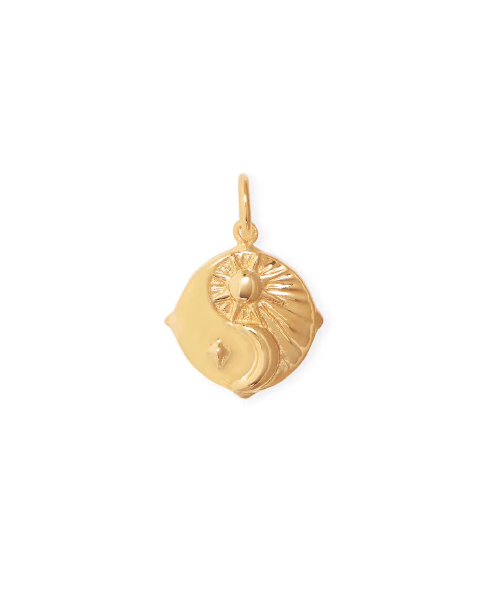 Sun & Moon Charm in Oxidized Sterling Silver
