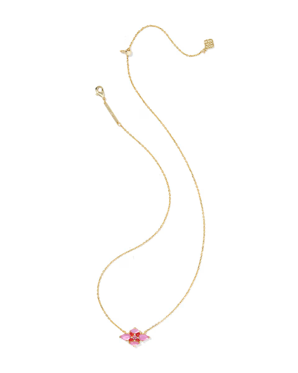 Abbie Gold Crystal Short Pendant Necklace