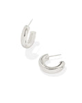 Small Bold Tube Hoop Earrings in Sterling Silver