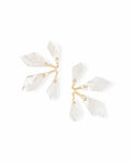 Malika Gold Statement Earrings in Ivory Mother-of-Pearl