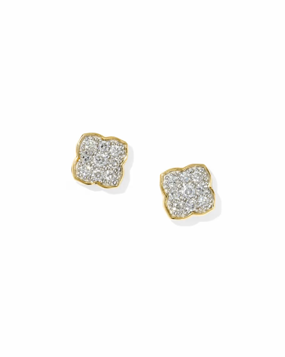 0.10 ct Pave Dira 14k White Gold Stud Earrings