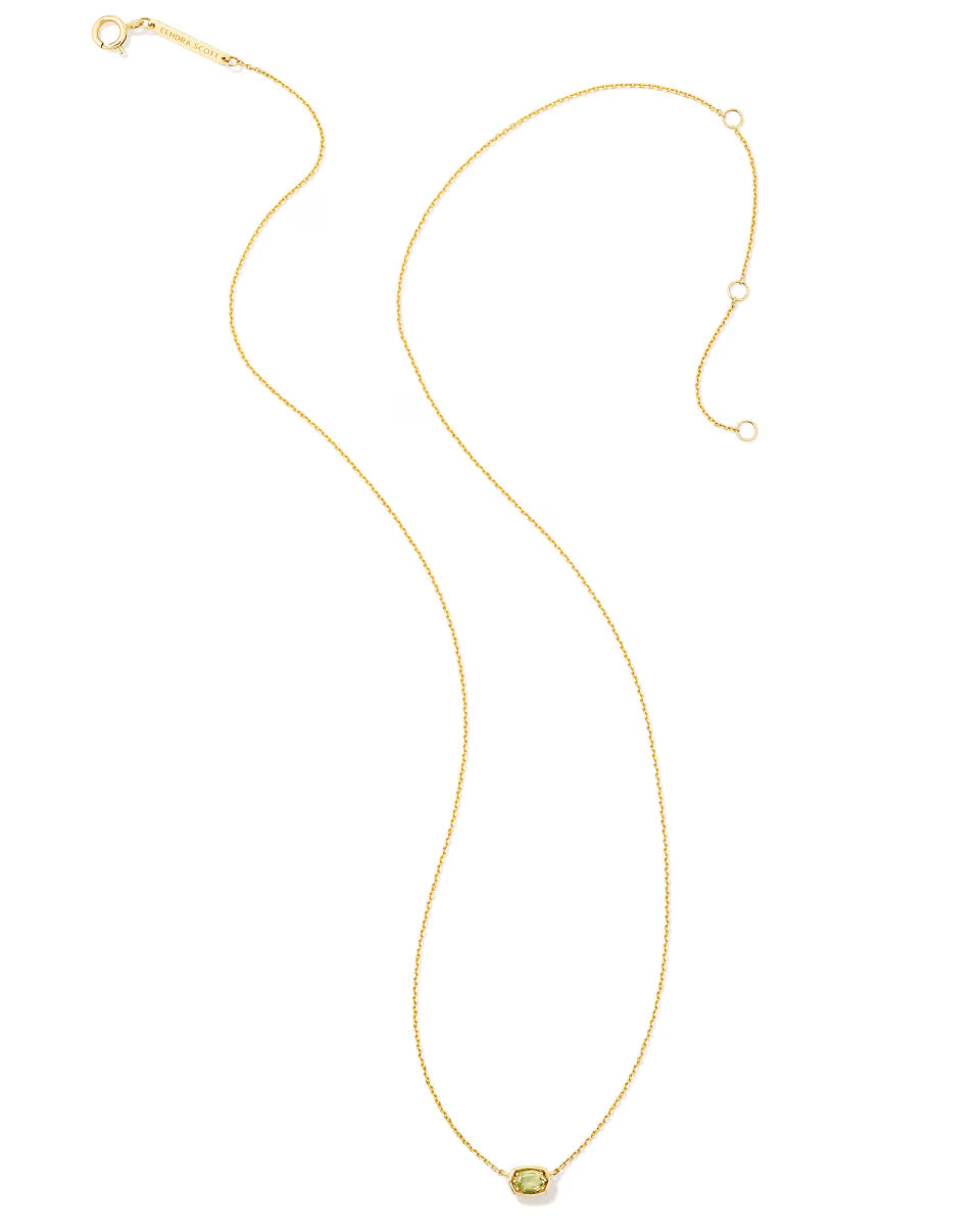 0.11 ct Marisa 14k Yellow Gold April Oval Solitaire Pendant Necklace