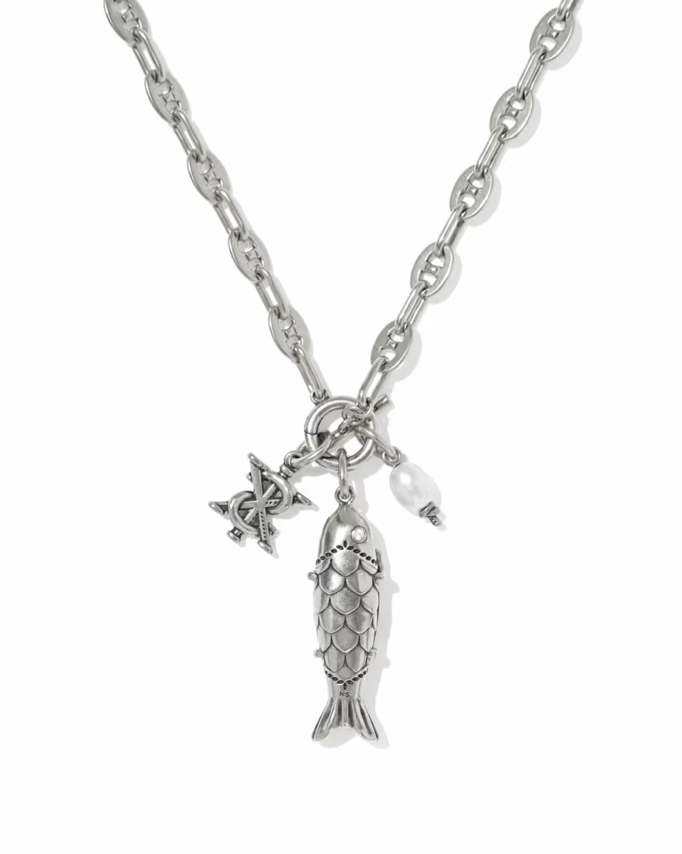 Parker Fish Gold Long Charm Necklace