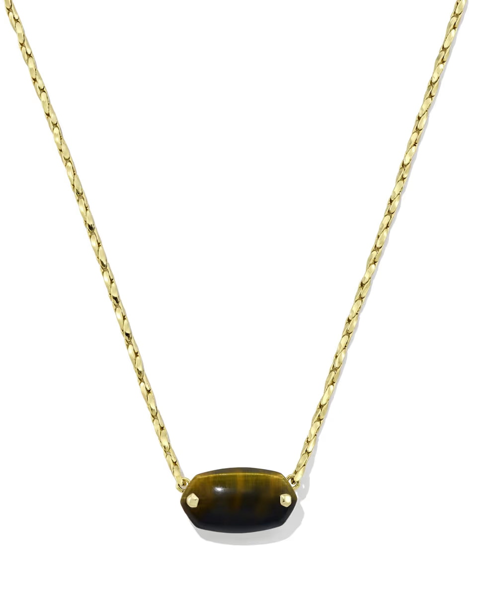 Elisa Riveted Gold Short Pendant Necklace