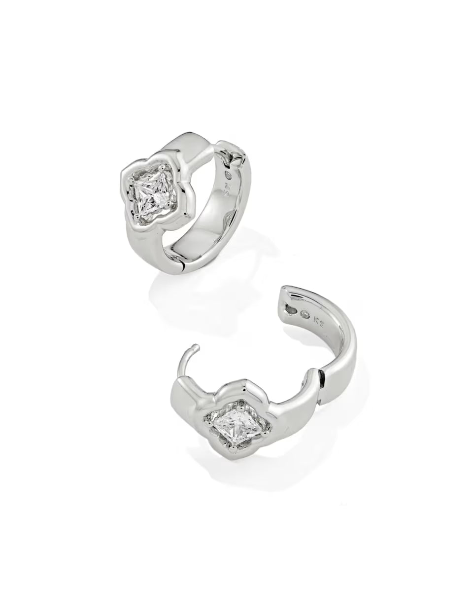 Mallory Crystal Gold Huggie Earrings