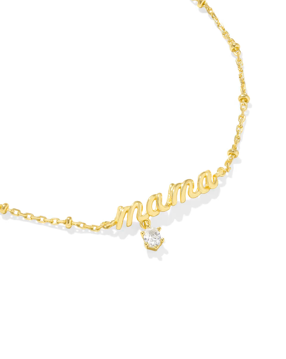 Mama Gold Crystal Delicate Chain Bracelet
