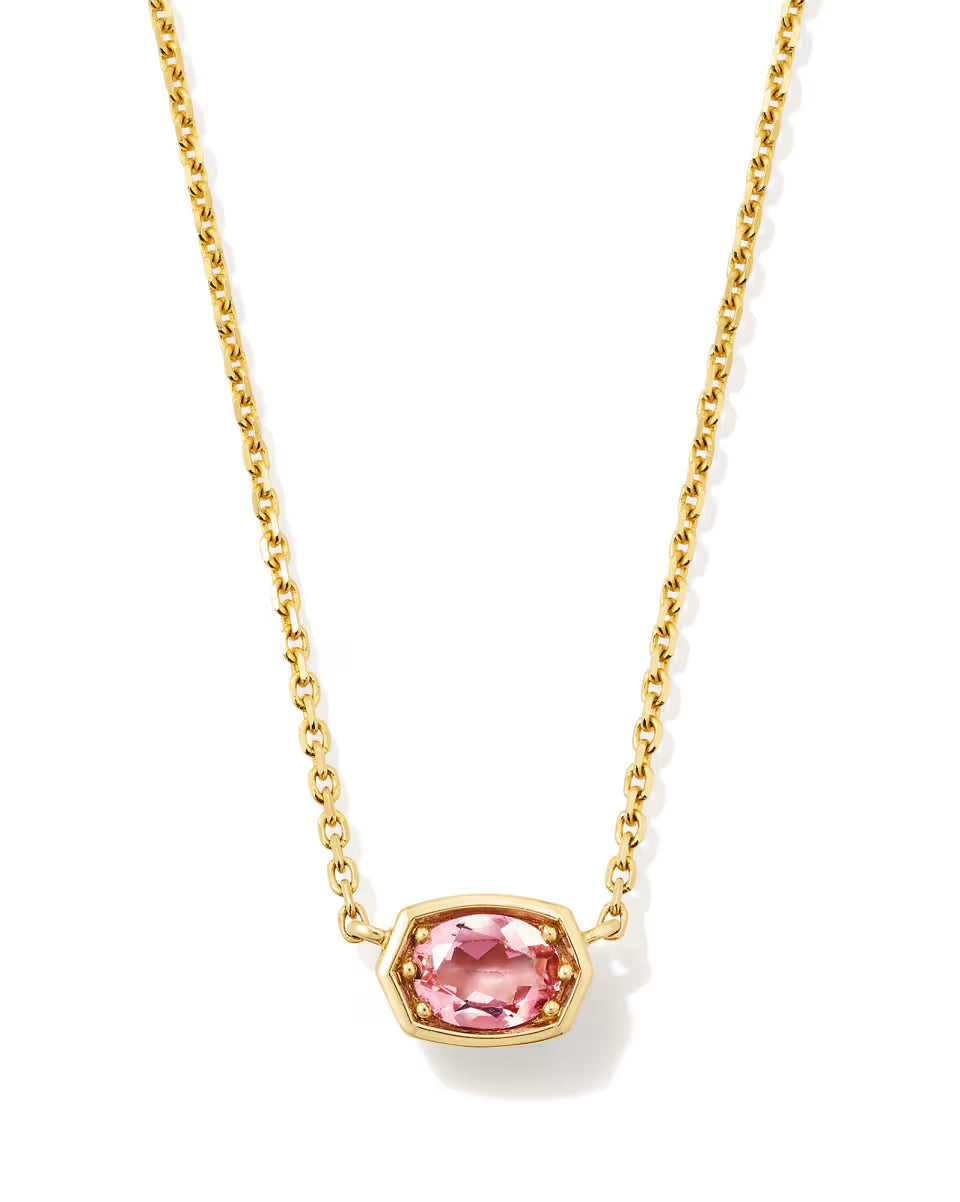 Marisa 14k Yellow Gold October Oval Solitaire Pendant Necklace