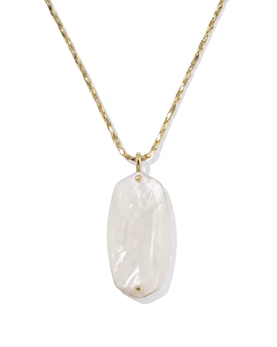 Danielle Riveted Gold Long Pendant Necklace