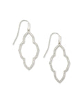 Abbie Gold Small Open Frame Earrings in White Crystal