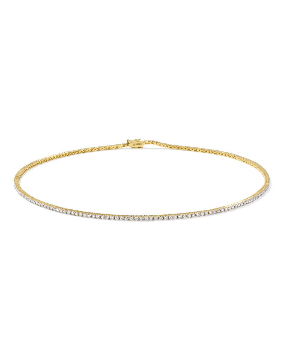 4.73 ct Lab Grown White Diamond Tennis Necklace in 14k White Gold