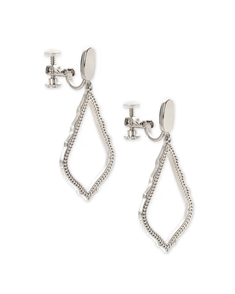 Sophia Clip-On Drop Earrings in Silver