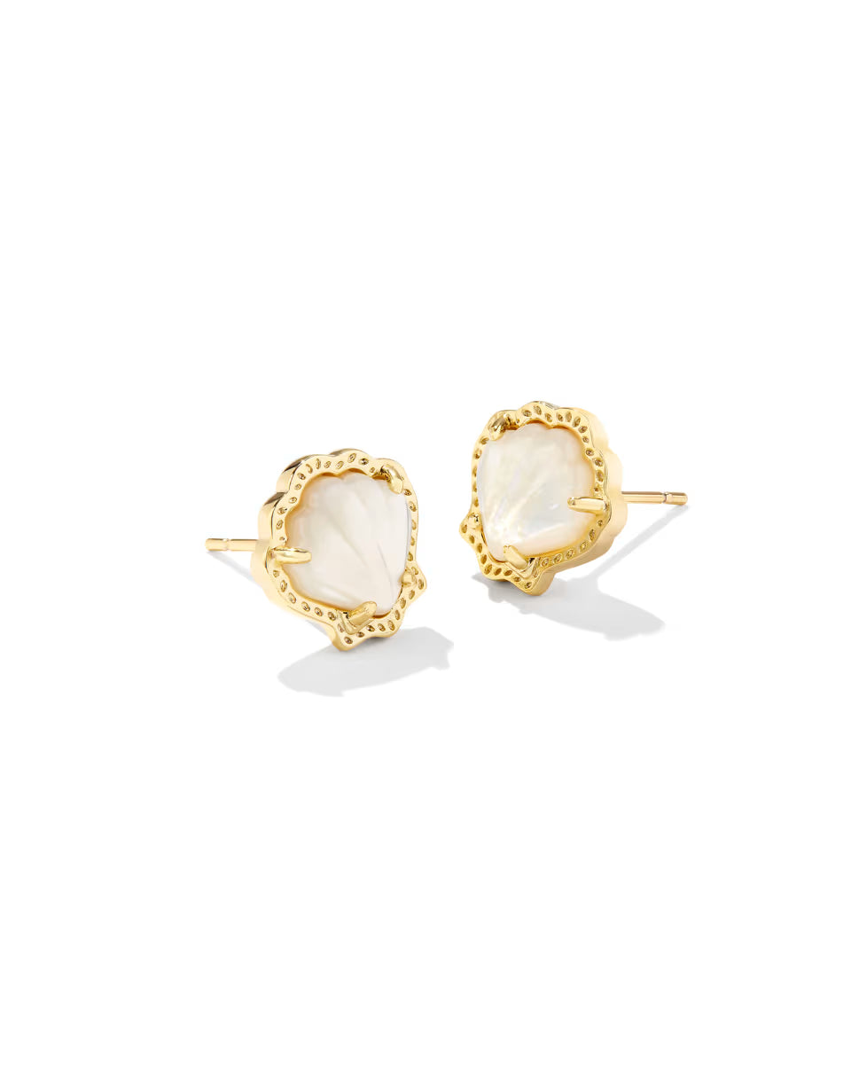 Brynne Shell Gold Stud Earrings