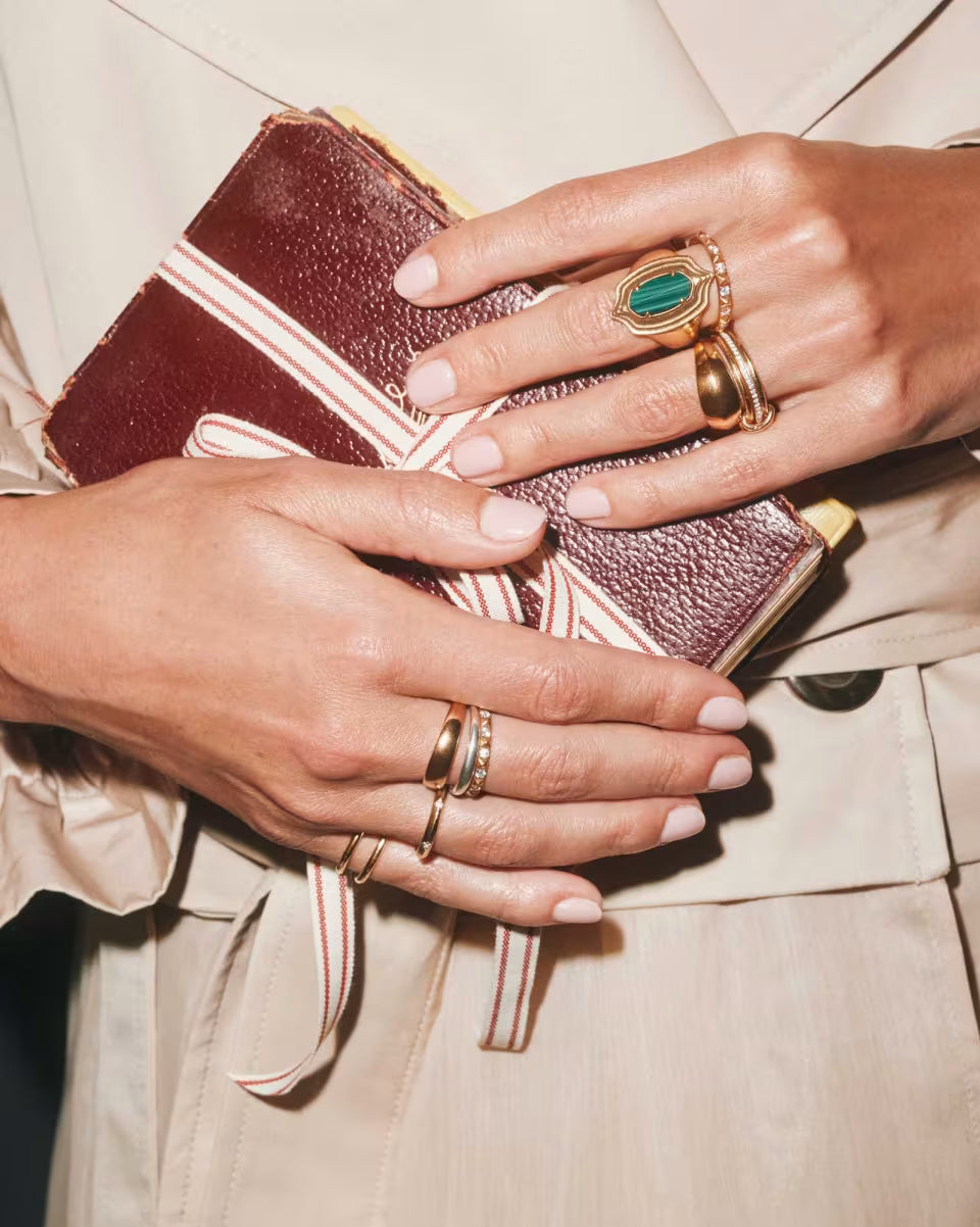 Elyse Stepped Frame Gold Cocktail Ring