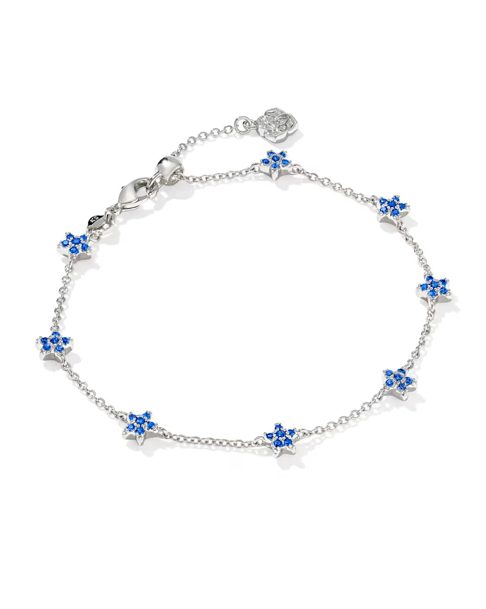 Sierra Silver Star Crystal Delicate Chain Bracelet