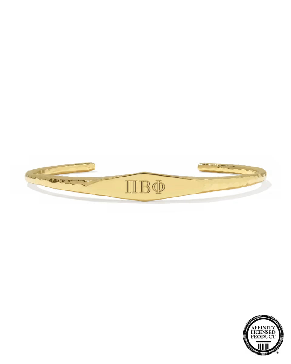 Pi Beta Phi 18k Yellow Gold Vermeil Davie Cuff Bracelet