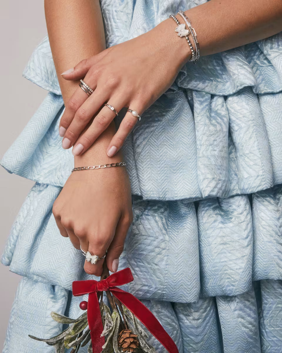 Haley Bow Silver Stretch Bracelet