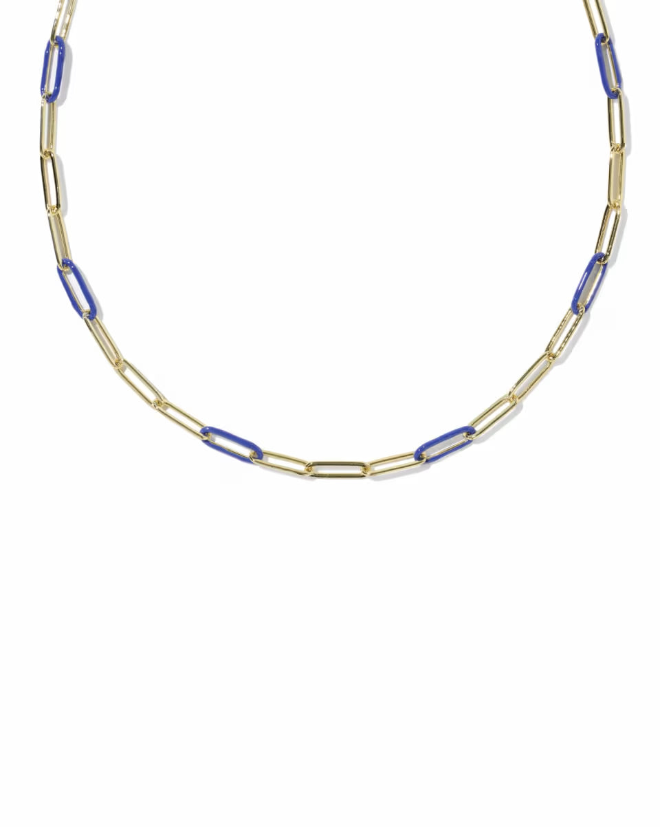 Courtney Gold Enamel Link and Chain Necklace