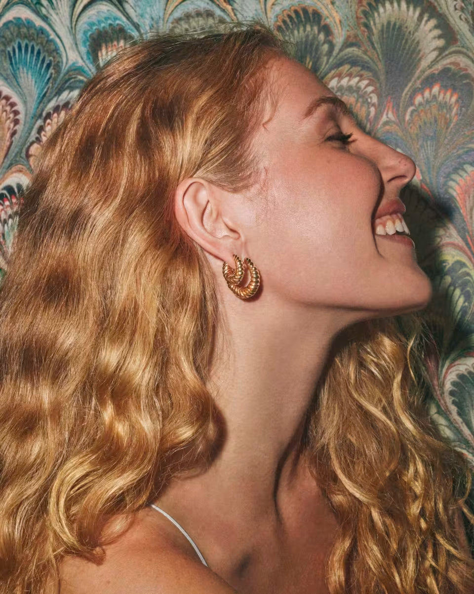 Sandy Gold Huggie Earrings