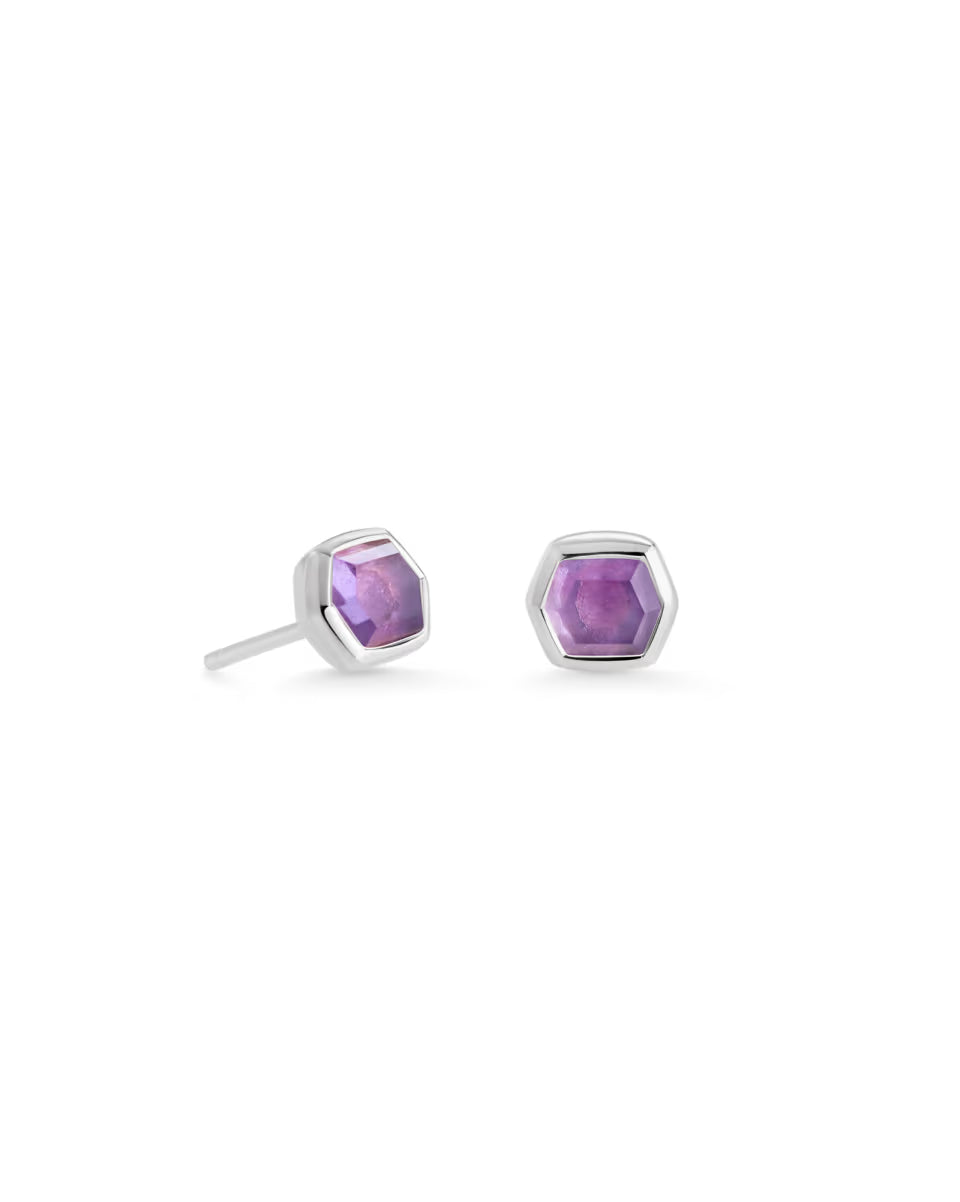 Davie Sterling Silver July Stud Earrings
