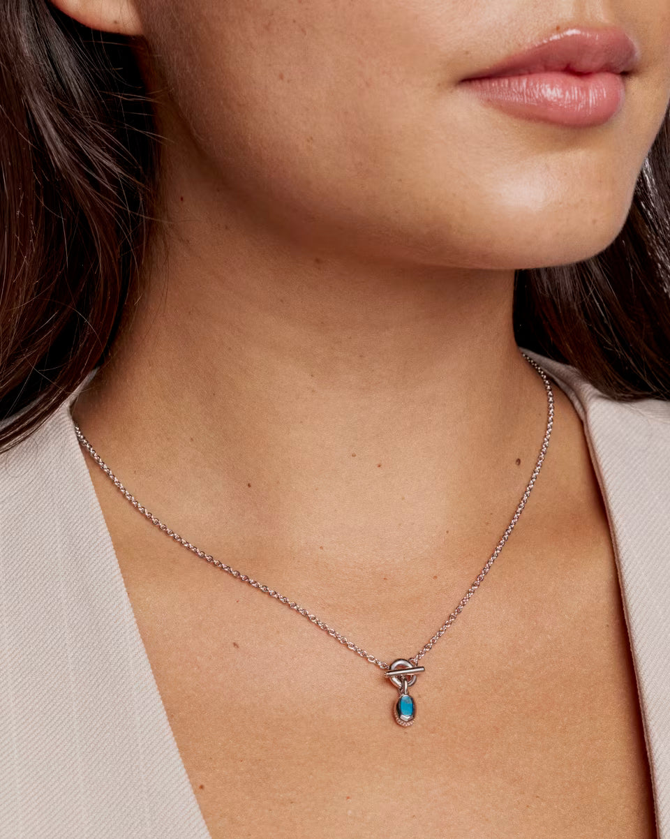 Mini Elisa Toggle Silver Short Pendant Necklace