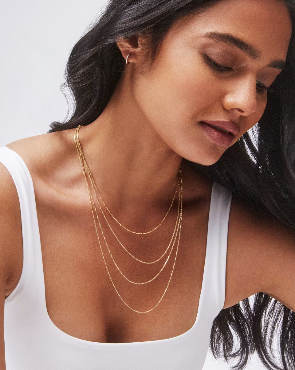 15 Thin Chain Necklace in 14k Yellow Gold