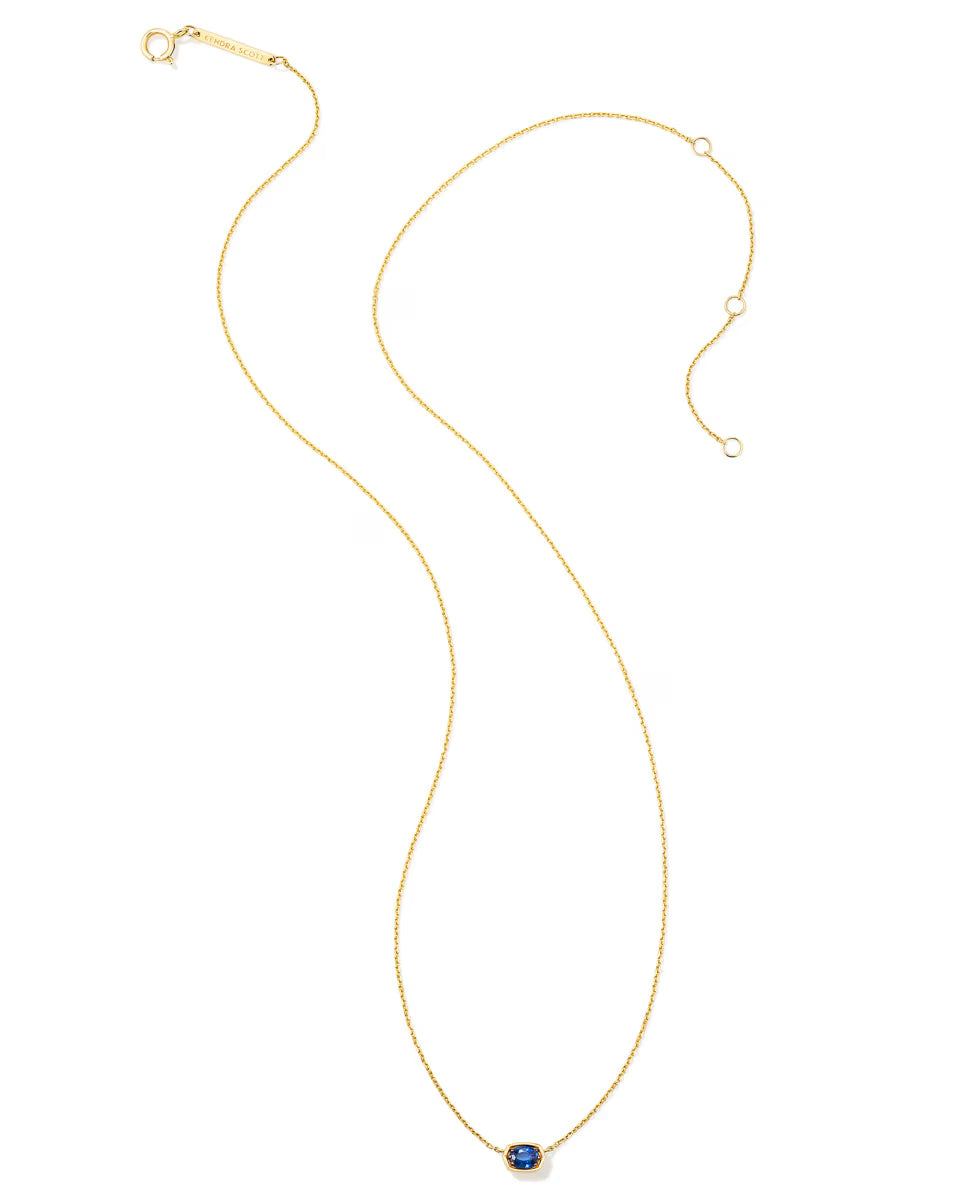 0.11 ct Marisa 14k Yellow Gold April Oval Solitaire Pendant Necklace