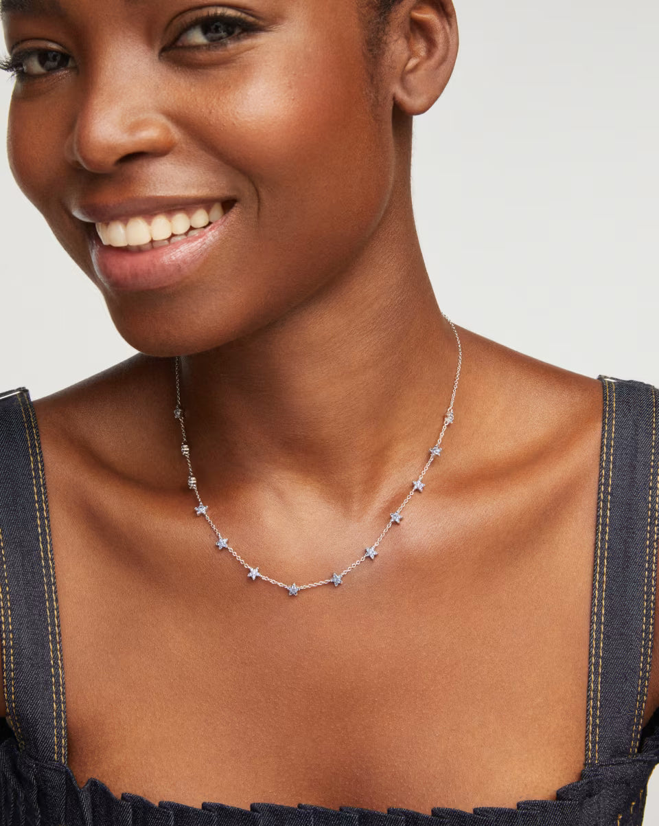Sierra Silver Star Crystal Strand Necklace