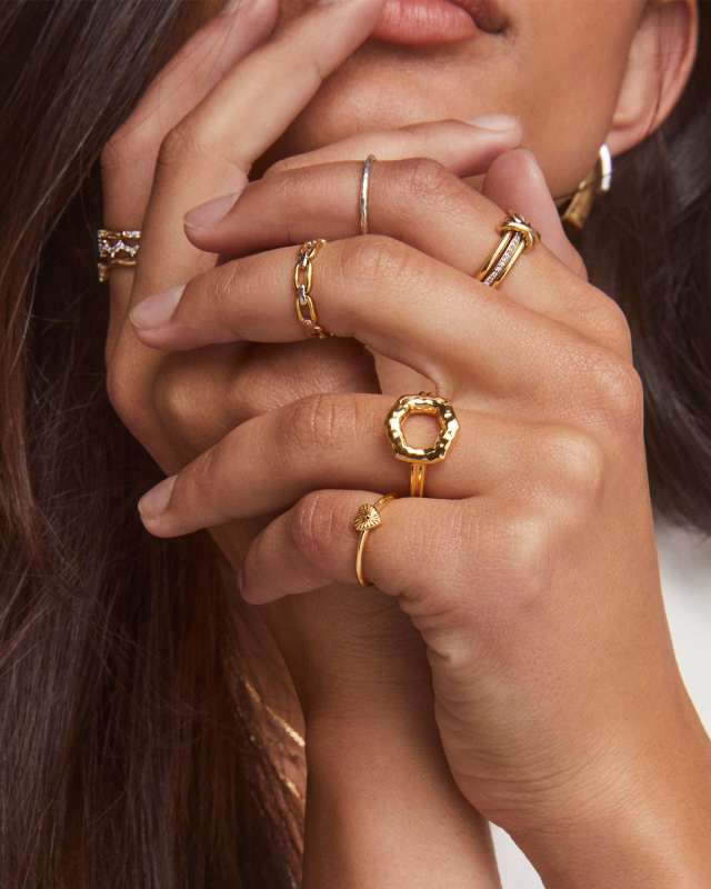Davie Sterling Silver Open Frame Ring