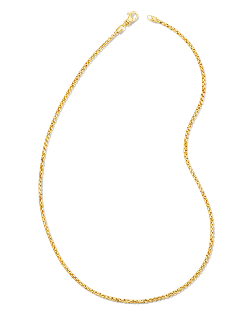 Beck 20 Thin Round Box Chain Necklace in Oxidized Sterling Silver