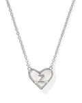 Ari Heart Letter S Silver Short Pendant Necklace