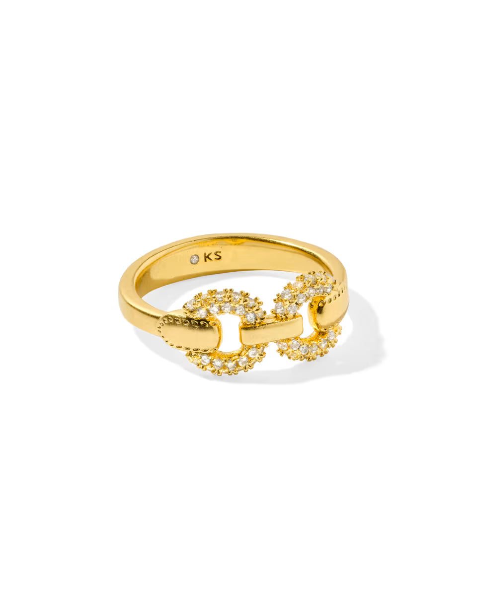 Beau Vintage Gold Pave Band Ring in White CZ