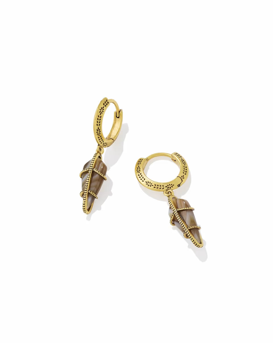 Trinity Vintage Silver Huggie Earrings
