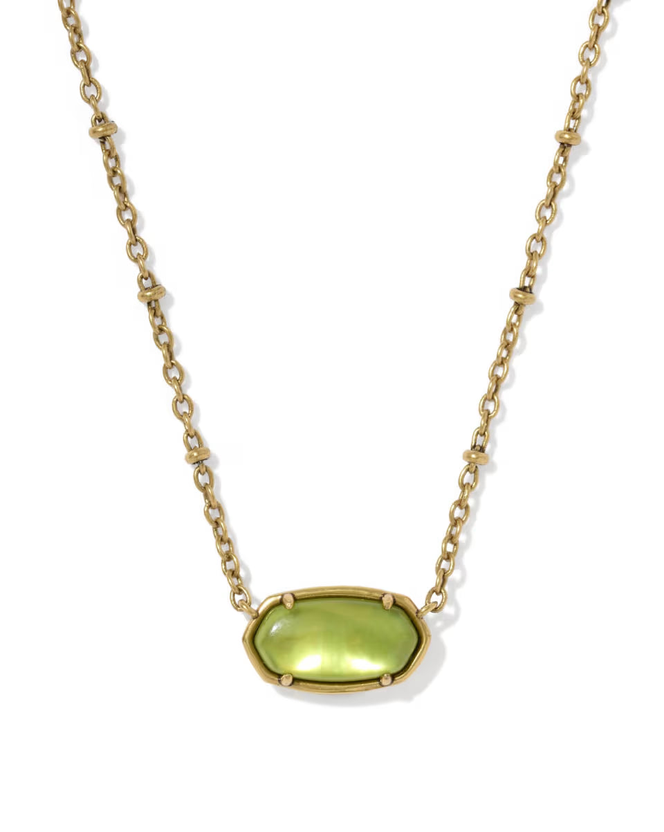Tiger Striped Elisa Vintage Gold Short Pendant Necklace
