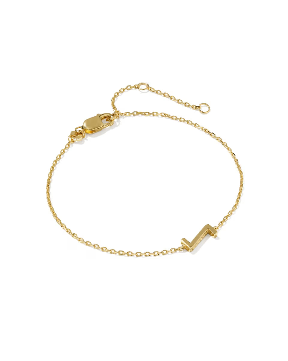 Letter K 18k Gold Vermeil Initial Bracelet