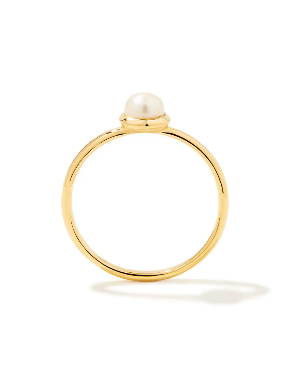 Davie Pearl 18k Gold Vermeil Band Ring in Freshwater Cultured Pearl