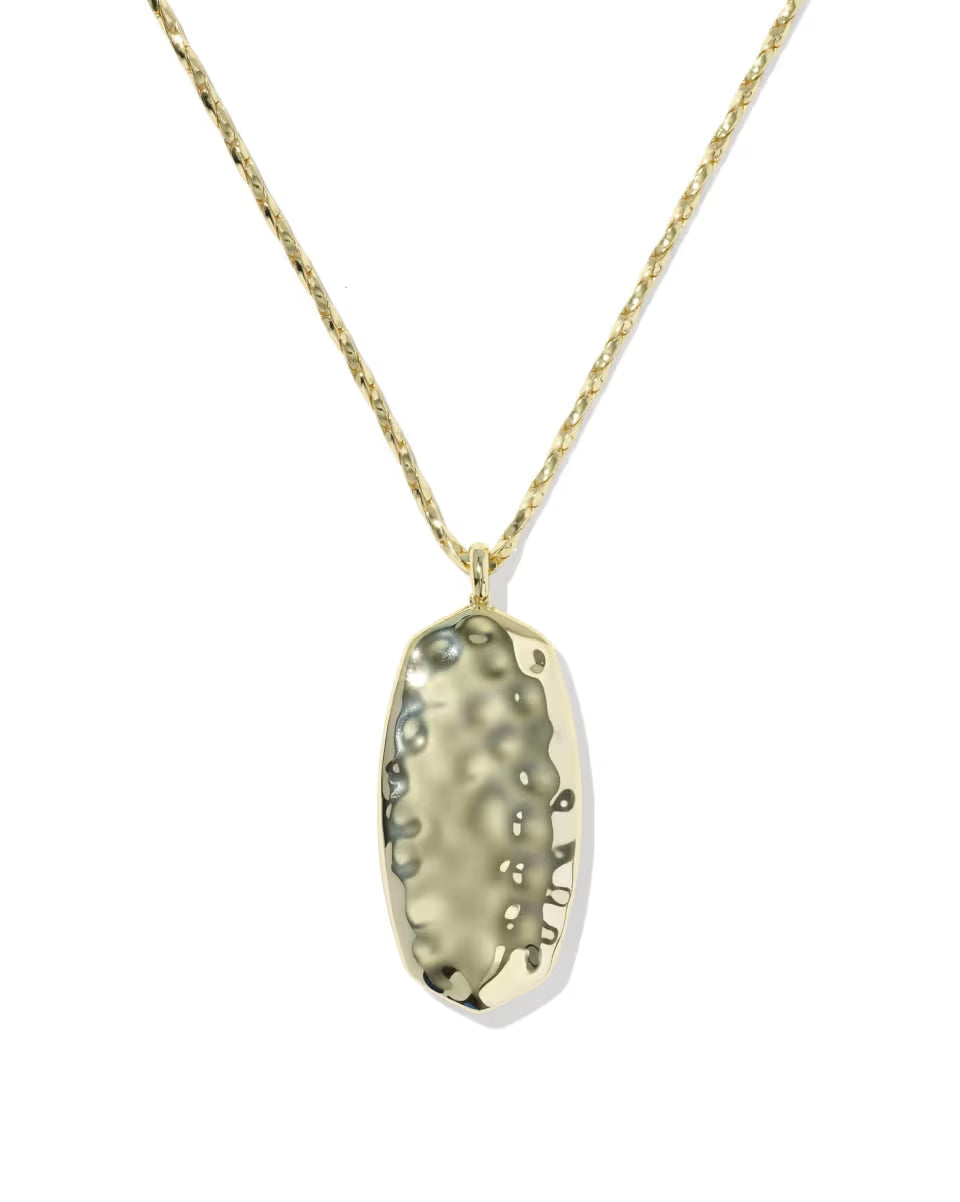 Danielle Riveted Gold Long Pendant Necklace